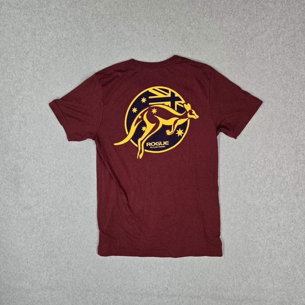 Rogue Men Shirt M Maroon Graphic Kangaroo Logo Short Sleeve Print